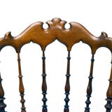 Chiavarina chairs in cherry wood with straw seat, early 20th century, Set of Four