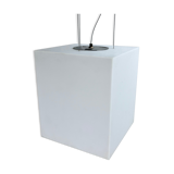 White plastic design cube pendant by Delta light Belgium, 1990s