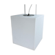 White plastic design cube pendant by Delta light Belgium, 1990s