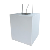 White plastic design cube pendant by Delta light Belgium, 1990s