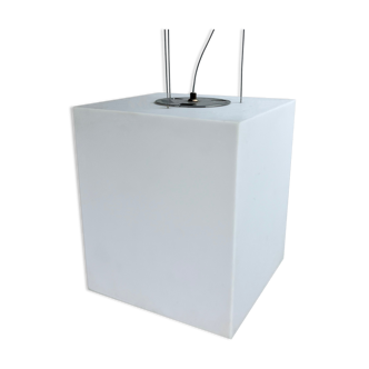 White plastic design cube pendant by Delta light Belgium, 1990s