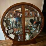 Glass-fronted library in cherry wood by Fourrier