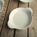 3 Small Round Dishes in White Porcelain Pillivuyt