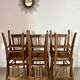 Lot de 6 anciennes chaises vintage bistrot des années 50 en bois