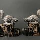Pair of Hippolyte Moreau Art Deco spelter cat bookends