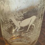 Screen-printed vase decorated with doe and deer 40s