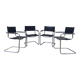 Set of 4 chrome tubular chairs