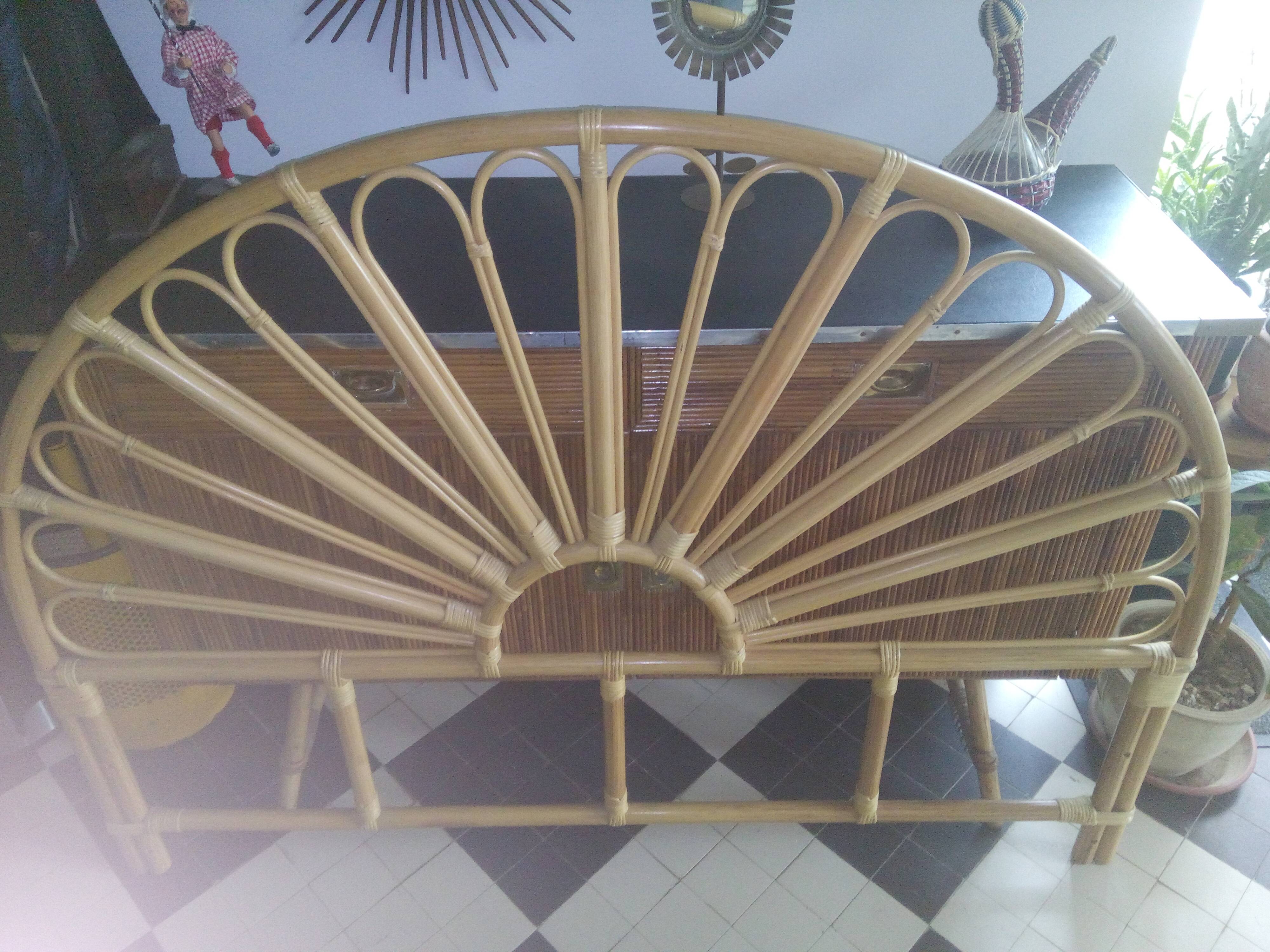Rattan bedhead