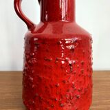 Montanus & Remy 56/25 Vase rouge-orange, céramique de lave grasse allemande rétro