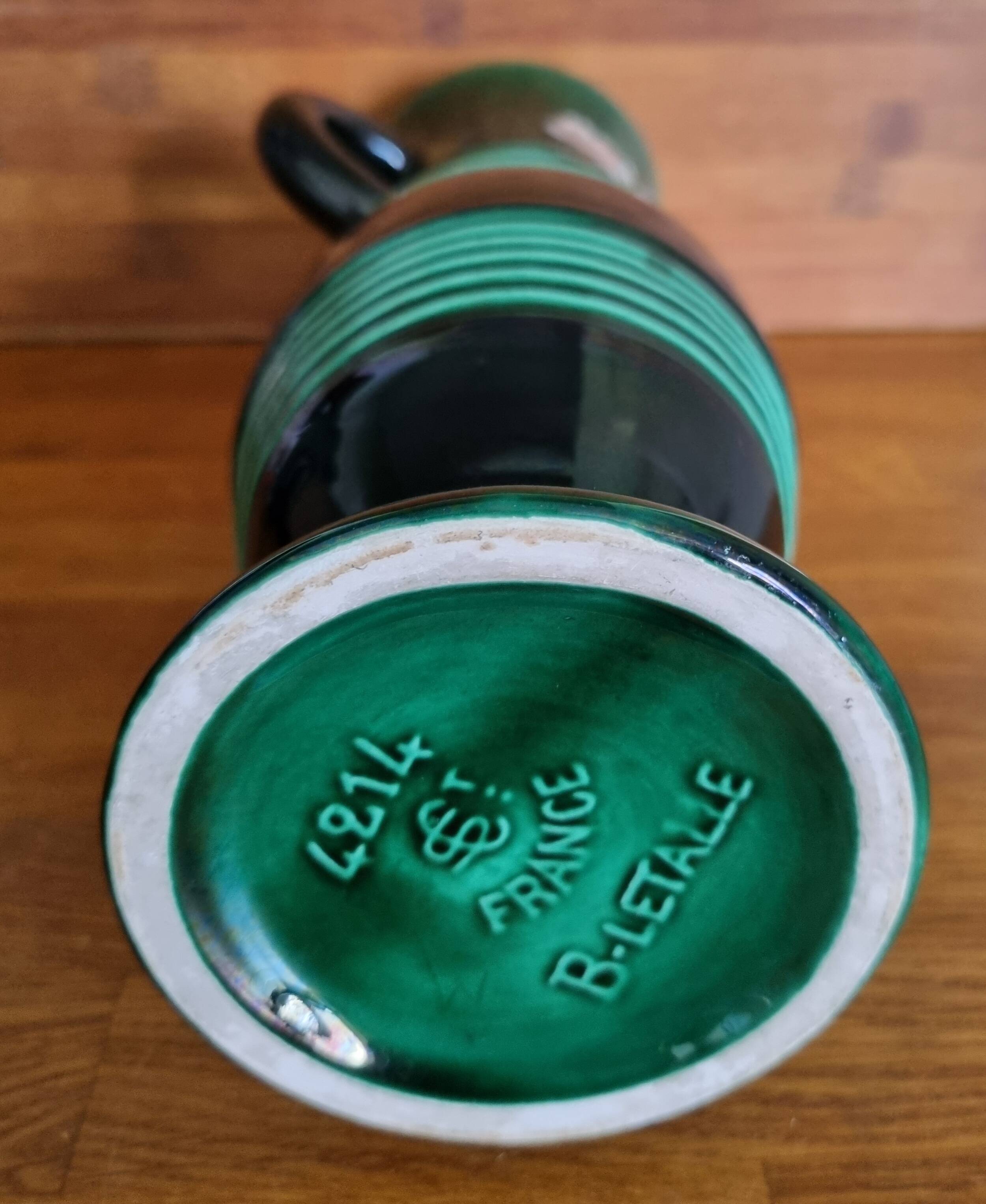 Large St Clément vase B Letalle 32cm Art Deco 1940s - 1950s