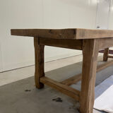 Light solid oak farmhouse table