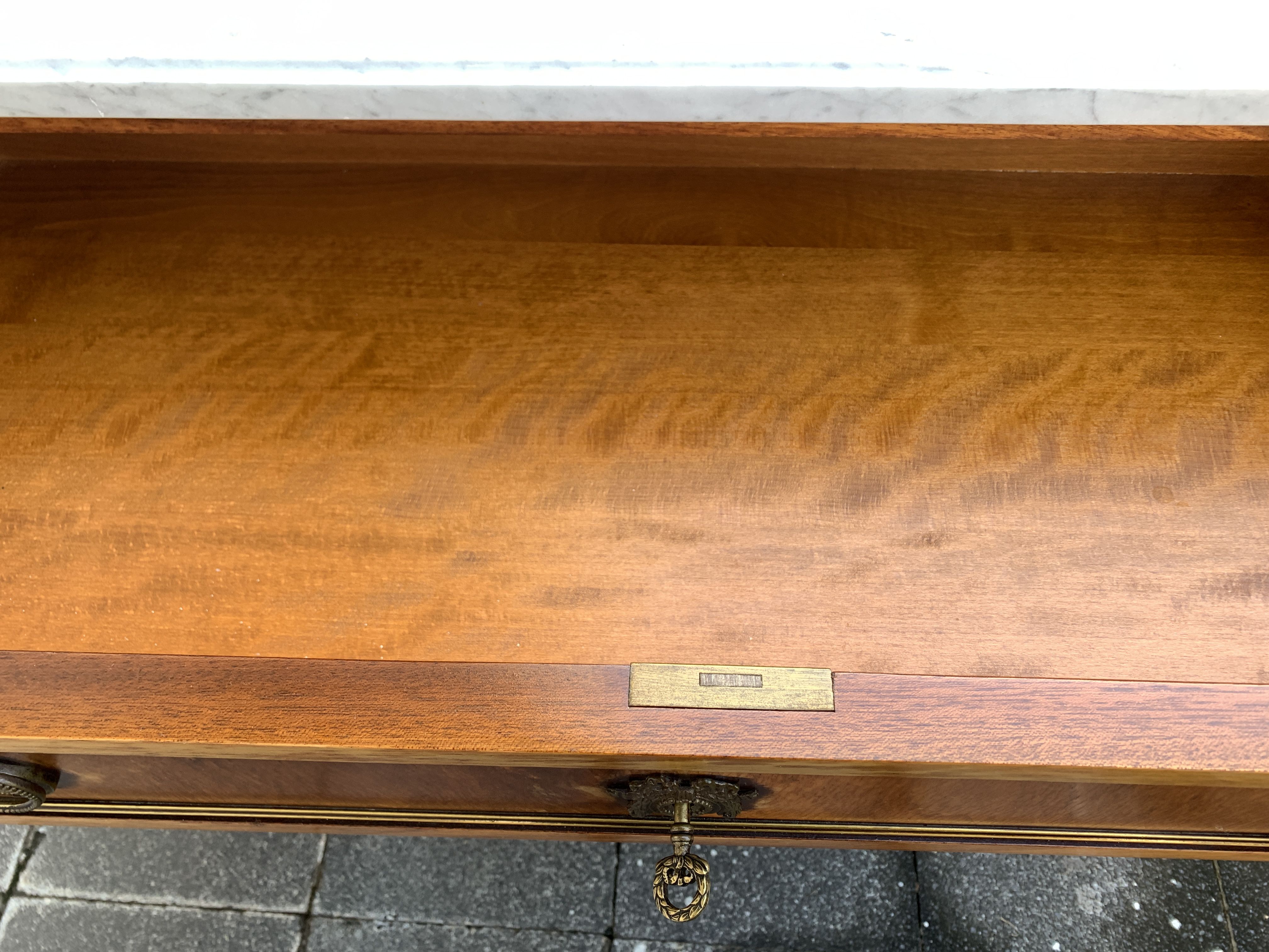 Louis XVI style solid wood chest of drawers, 3 drawers, second half of the twentieth century