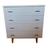 Vintage white chest of drawers with compass feet