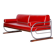 Bauhaus Red Tubular Chromed Steel Sofa by Robert Slezák, 1930s