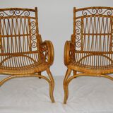Pair of vintage rattan chairs