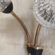 Articulated double light wall sconces in brass and glass - mid 20th century.