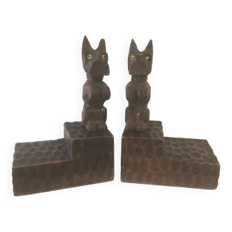 Pair of bookends dogs scottish art deco