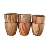 Set of 6 wooden cups