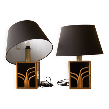 Paire de lampes à poser dans le gout de Vivai del Sud