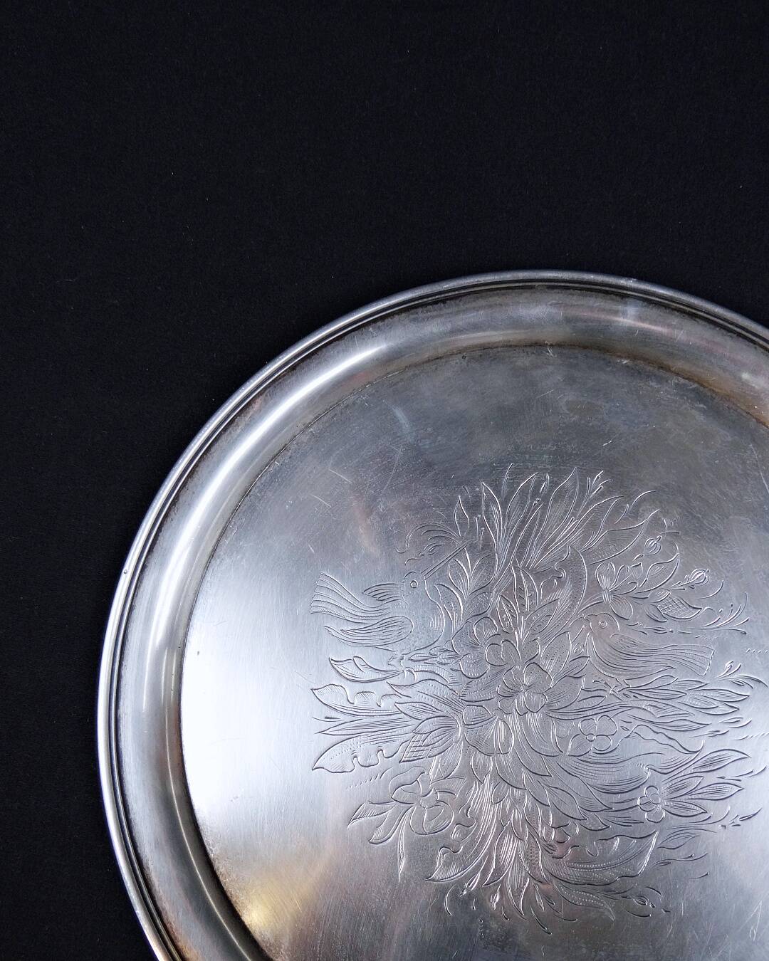 Solid silver tray signed Sazikov Russian wedding dish from 1868