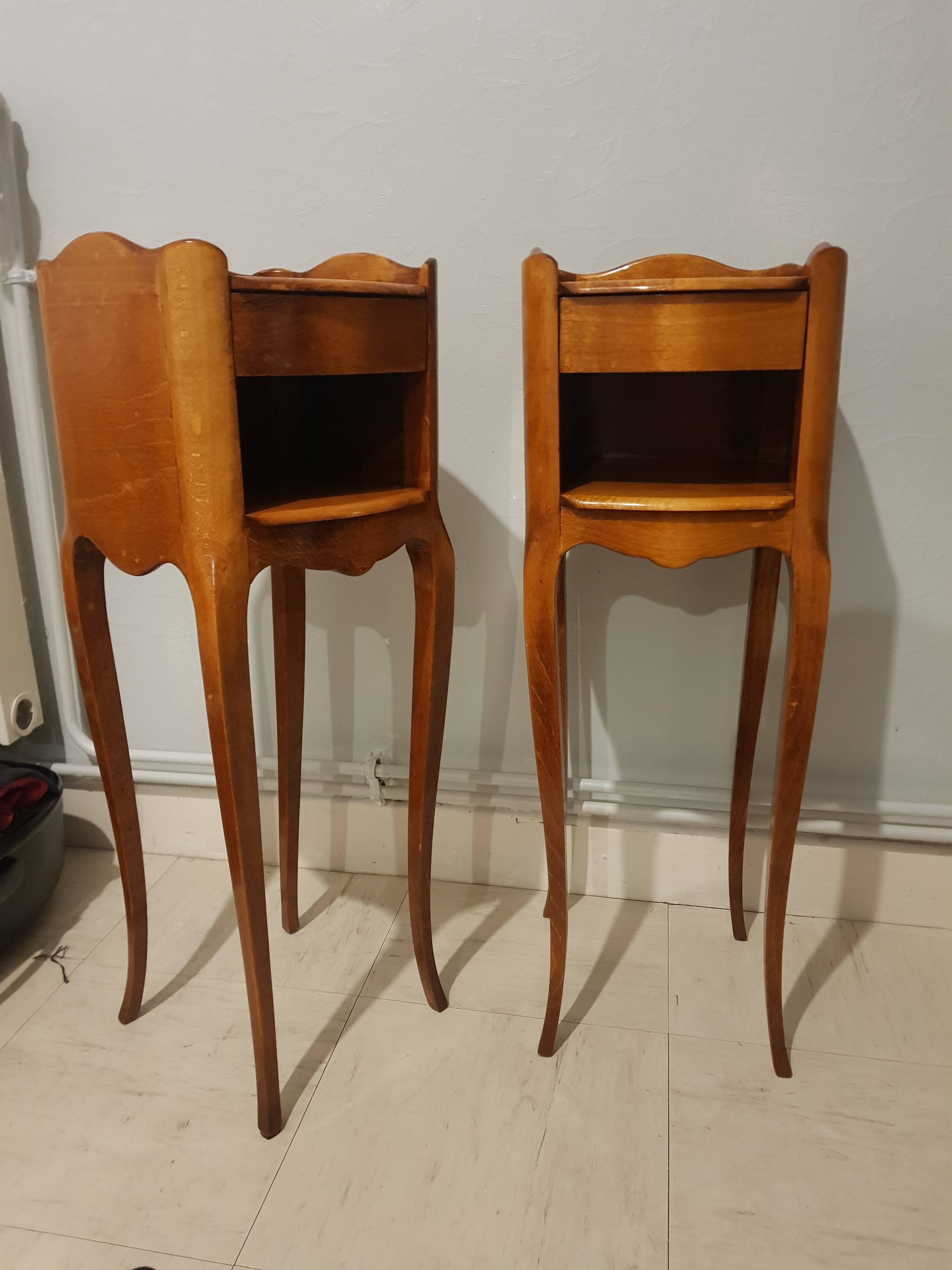 Pair of narrow bedsides Louis XV style