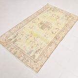 3x6 Pale Yellow & Brown Classic Turkish Rug, 110x197Cm