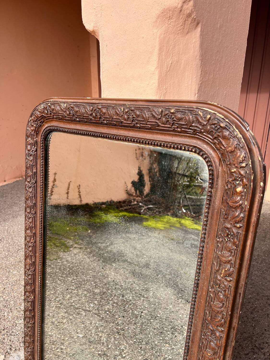 Large brown Louis mirror