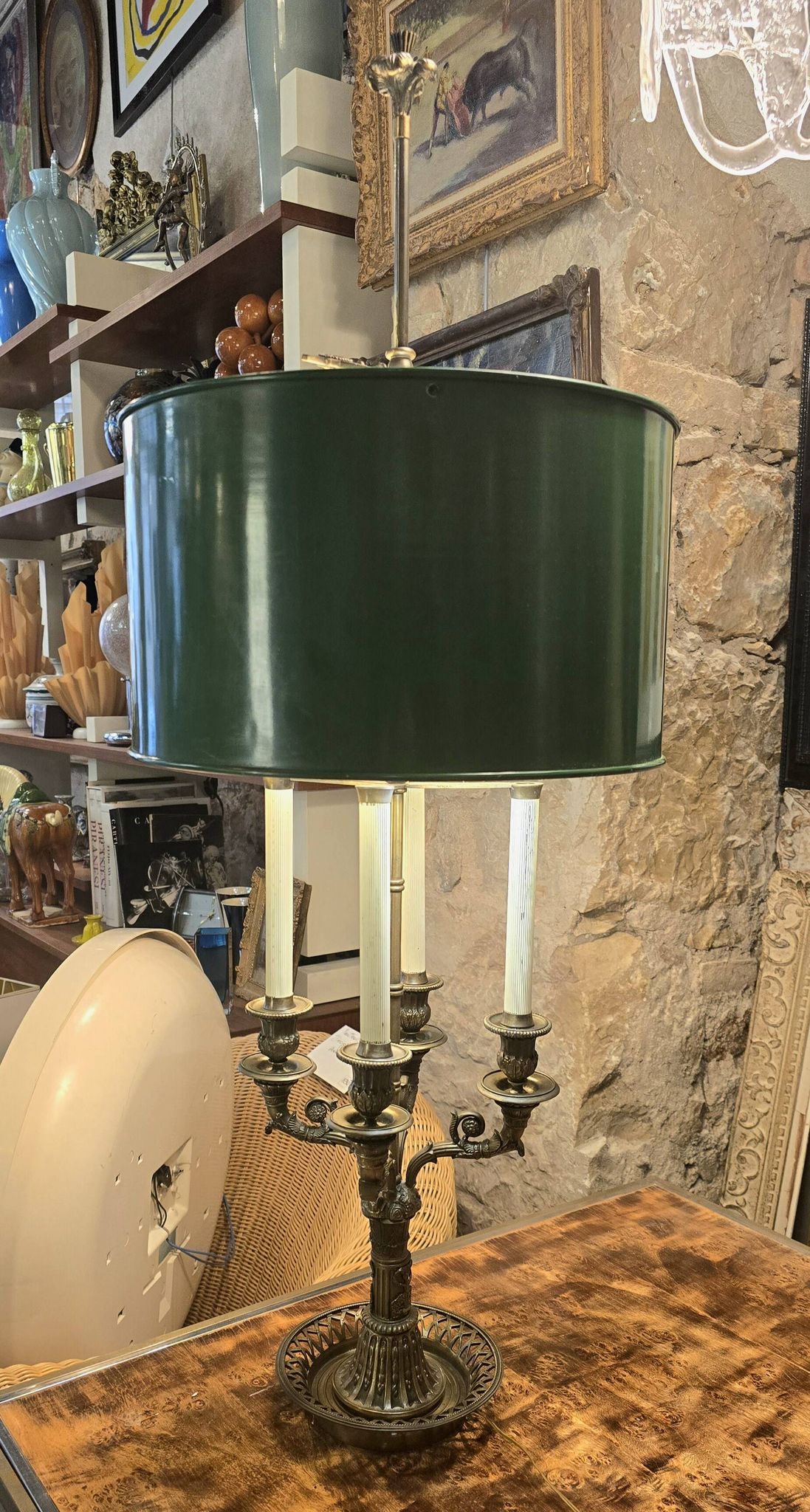 Lampe bouillotte en bronze de style empire, début XXe