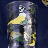 6 glasses old bird motif H 8 cm