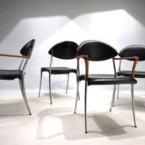 Set of four Coro dining chairs by Luigi Origlia, 1980