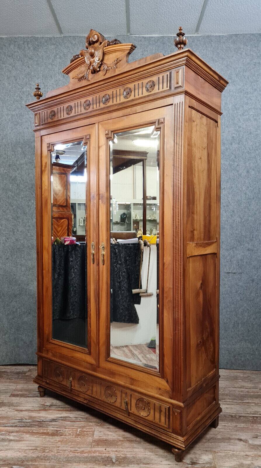 Louis XVI style wardrobe in walnut with blond patina circa 1880