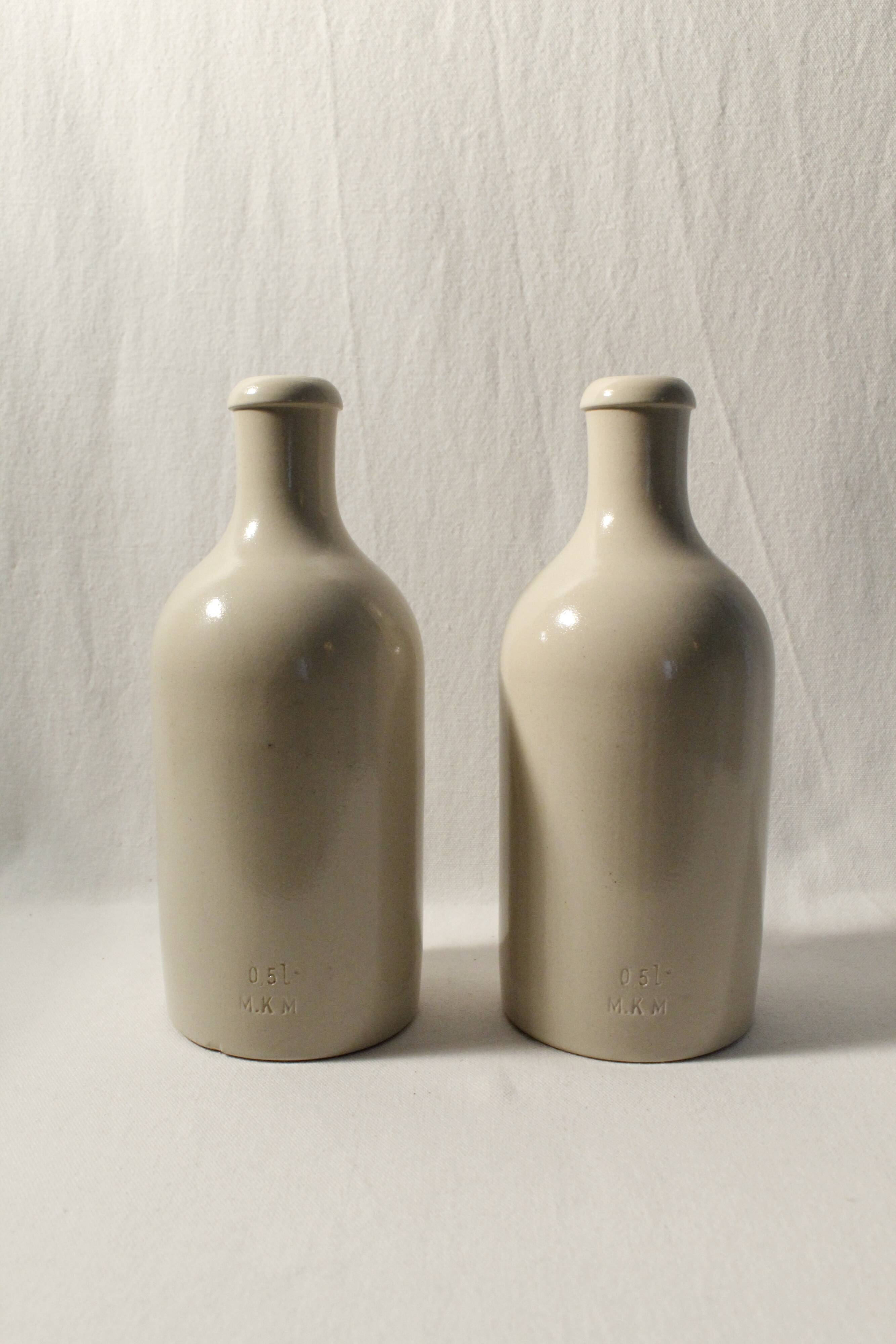 Set of 2 MKM bottles in stoneware - beige - 0,5L