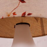 Glass floor lamp with floral shade, 1960s