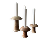 Set of three ceramic mushroom oil lamps by Freek Berends from the 1970s.