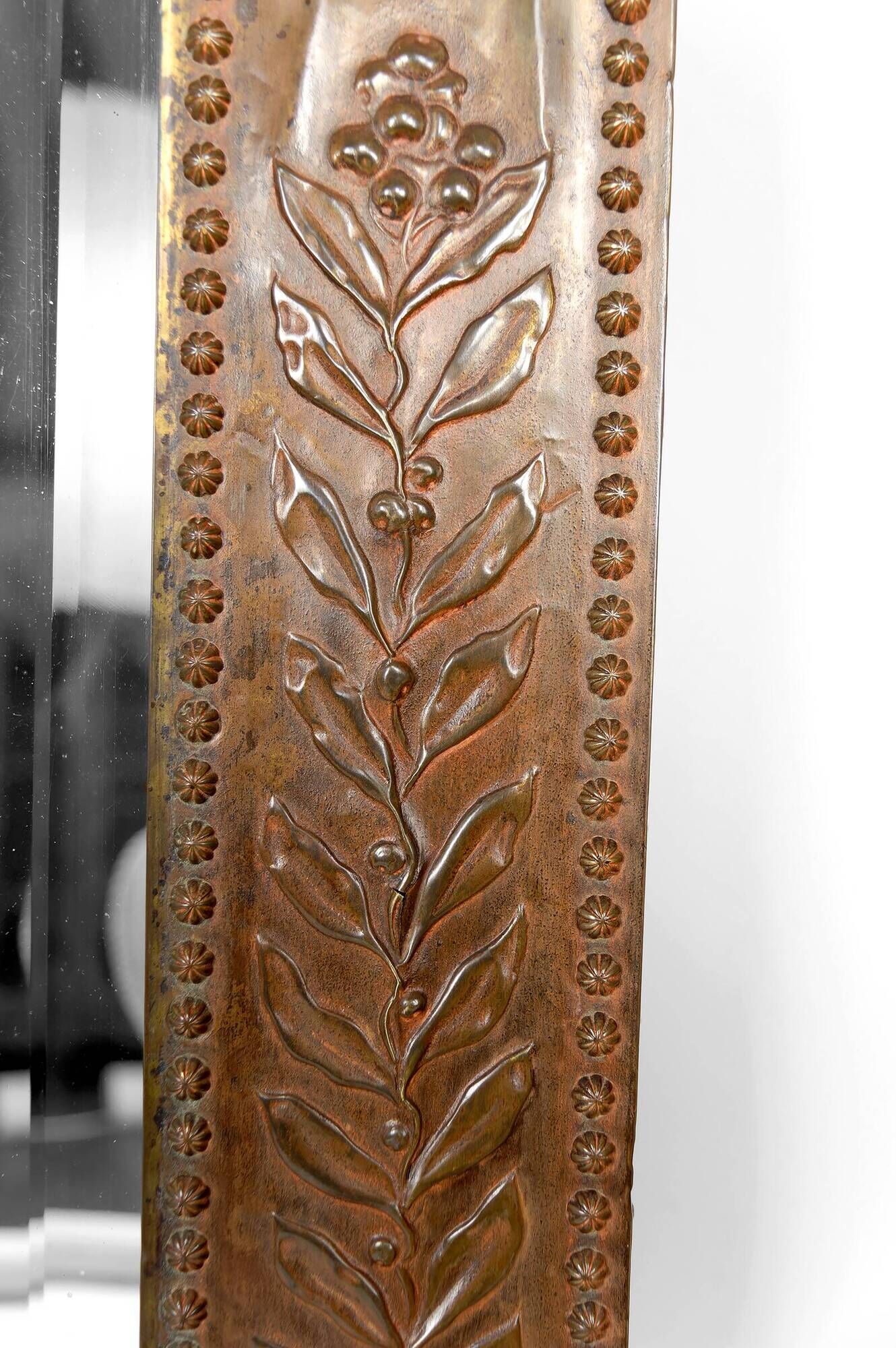 Art Nouveau mirror, "The French Rooster Triumphant over the German Eagle", 1916