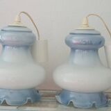 Duo de suspension en opaline bleue