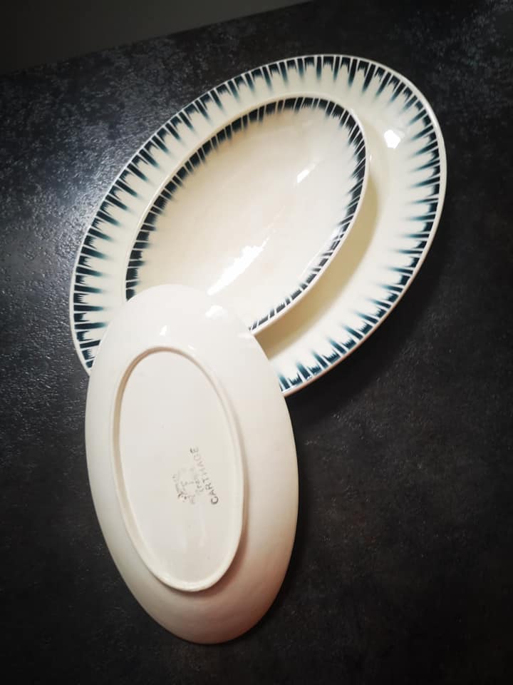 Lot oval serving dishes Badonviller model/series Carthage