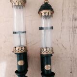 Paire d'appliques en tôle système à ressort et bougie Jamais électrifié. Epoque Victorienne.