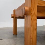 Vintage Scandinavian brutalist coffee table in Swedish pine by Yngve Ekström for Swedese, 1970s.