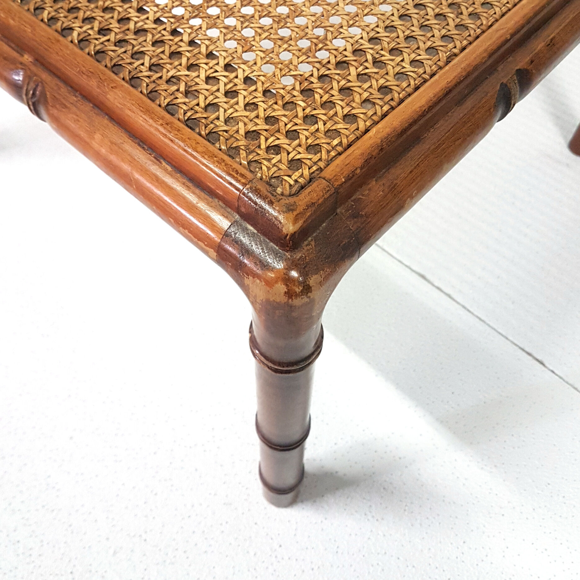 Mid century faux bamboo and rattan side table, 1960s