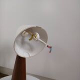 Louis Kalff Opaline and teak pendant lamp for Philips