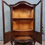 Louis XV style curved bookcase in solid walnut circa 1880-1900
