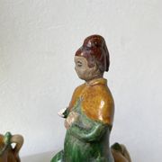 Tuile faitière équestre terre cuite époque Ming