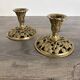 Pair of Art Nouveau Gilded Bronze Candle Holders
