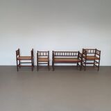 Matching Bobbin family group 1 x bench, 3 x chair.