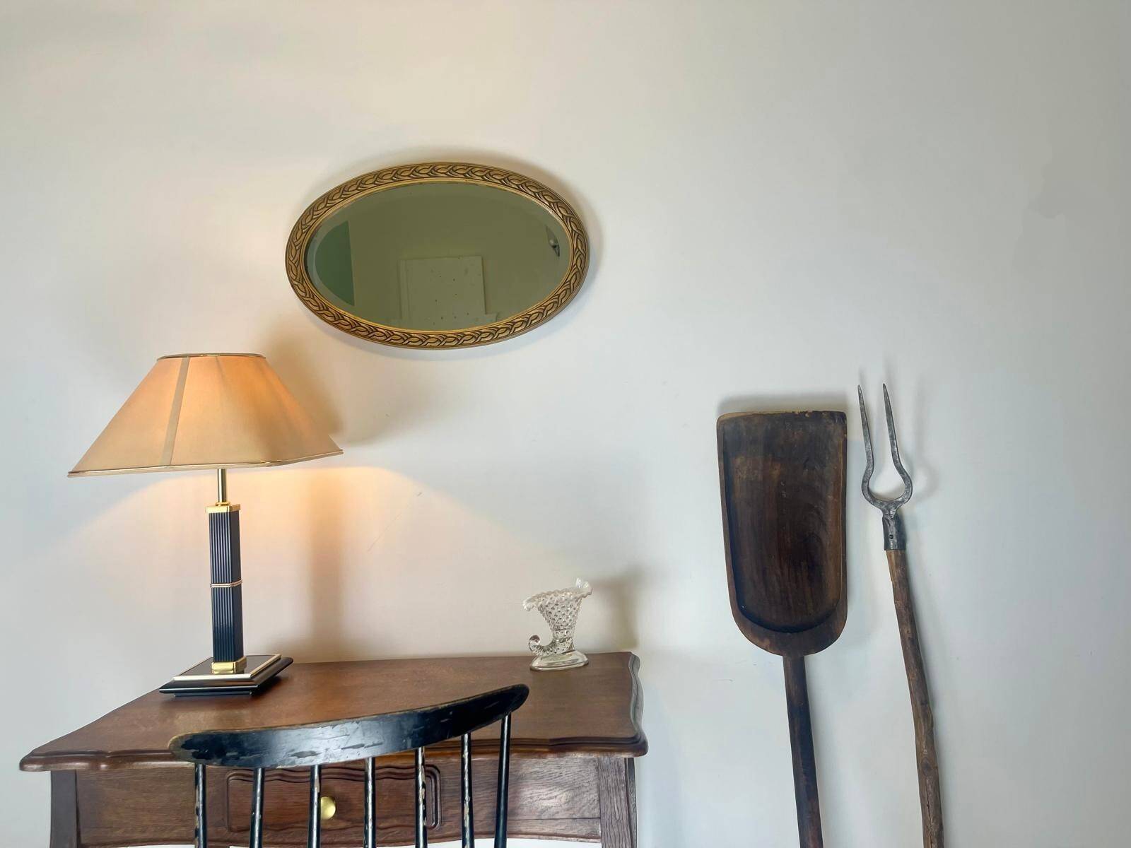 Miroir artd éco ovale doré 60 x 36 cm