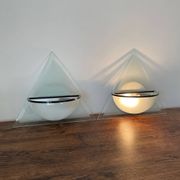 Pair of Illo wall lamps for Lamperti, 1980s, made in Italy
