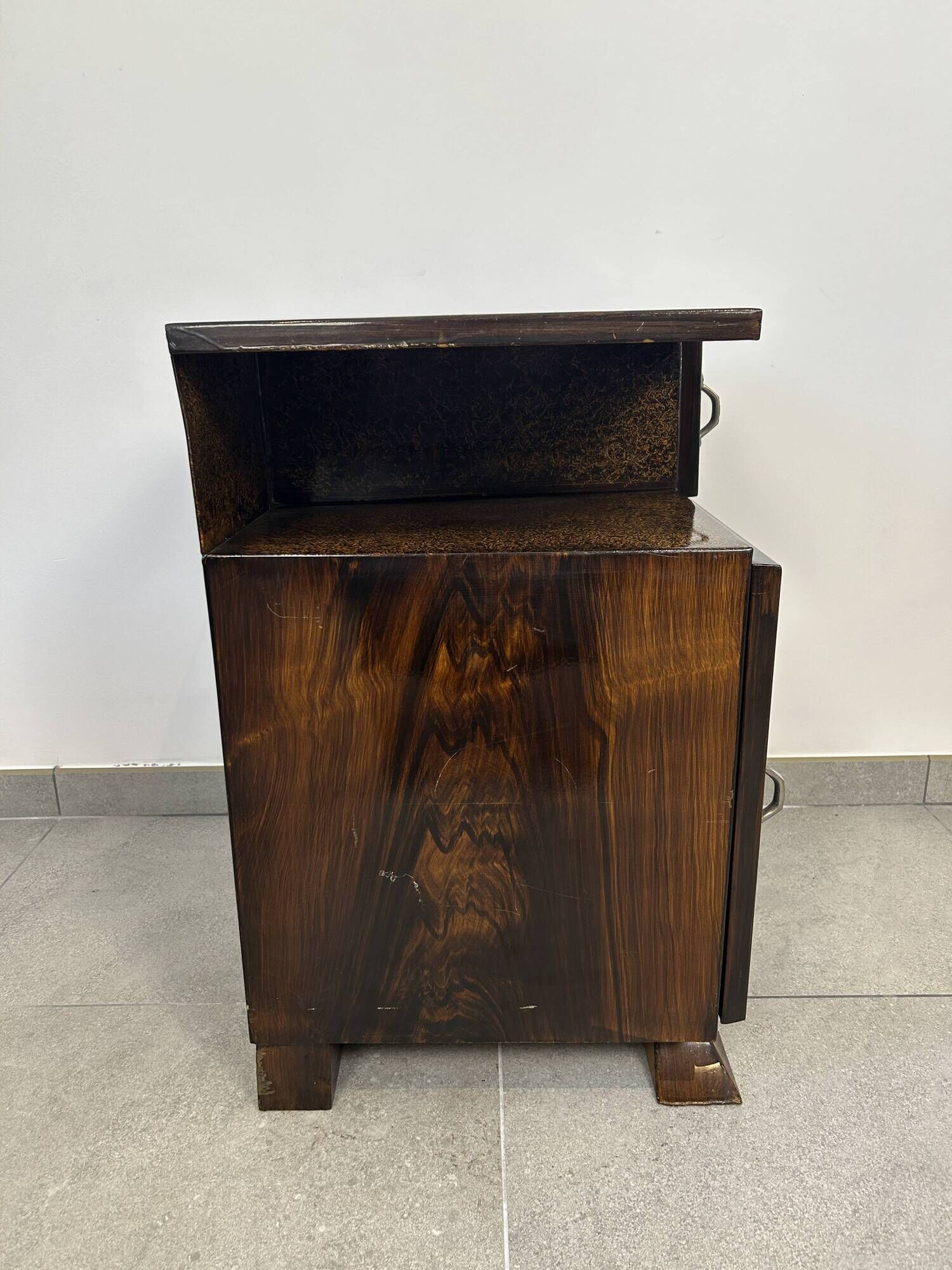 Art Deco metal bedside table