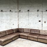 Modular leather sofa, vintage design 1970