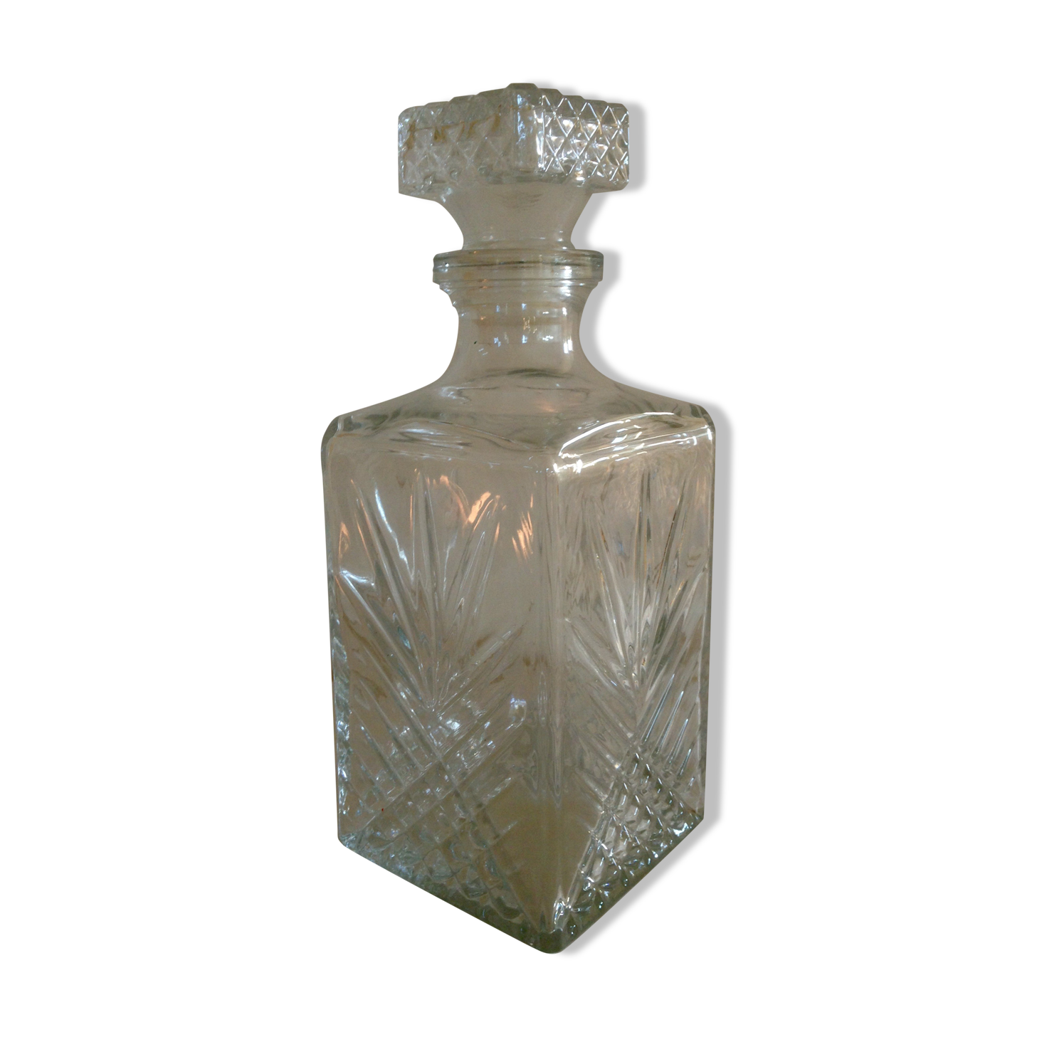 70s whiskey decanter pineapple pattern